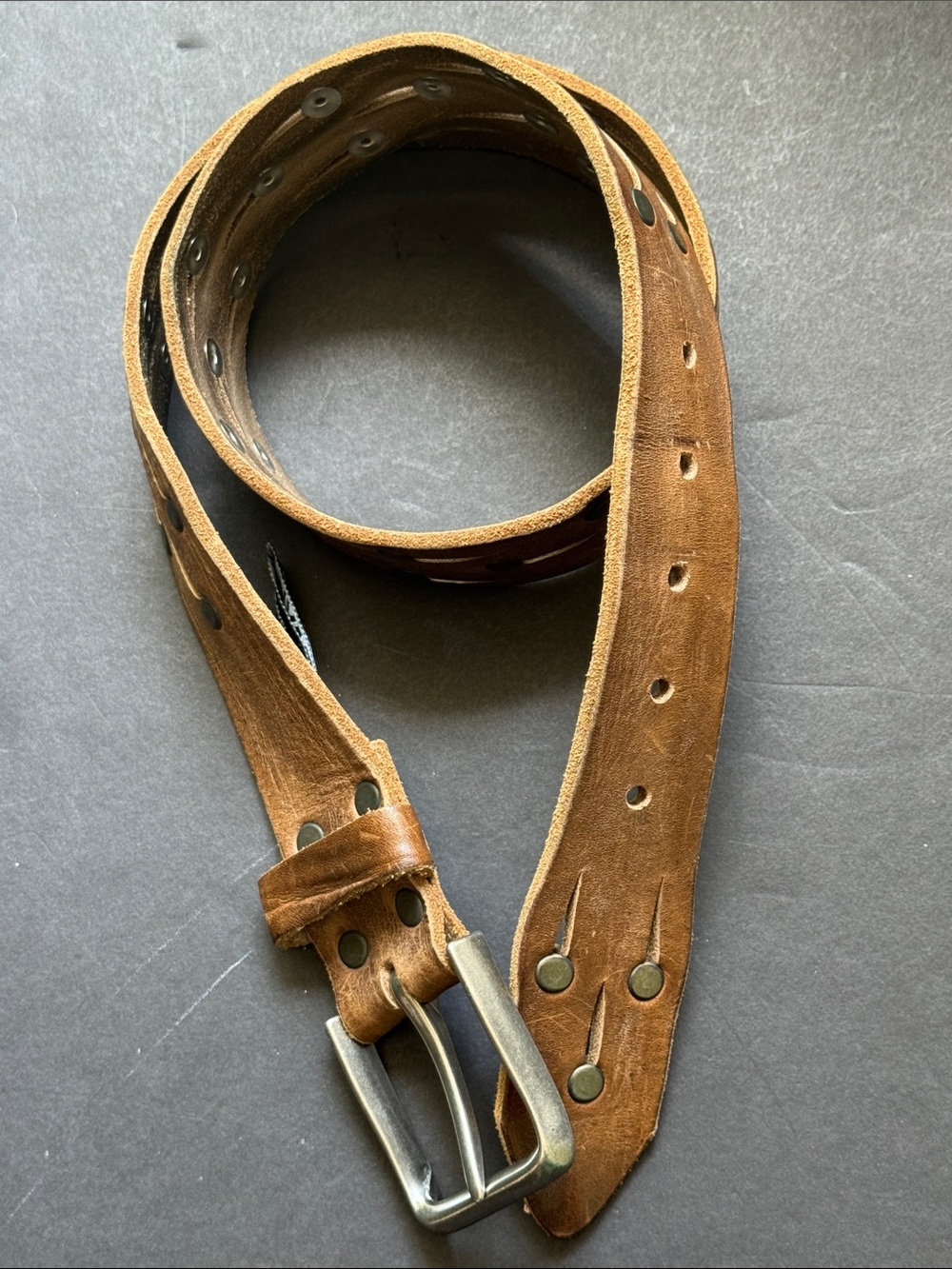Brave 1992 Brown Leather Studded Belt - Picture 8 of 16